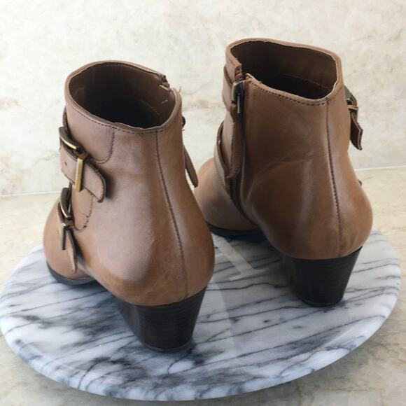 Franco Sarto Women's Tan Double Monk-Strapped Bootie Size 9W - Picture 8 of 16